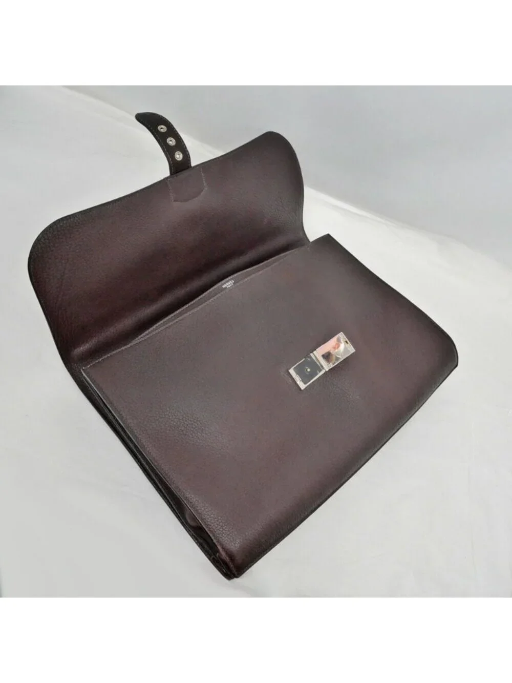 Hermes Sac a Depeches 41 Tote Brown Construction Togo Business